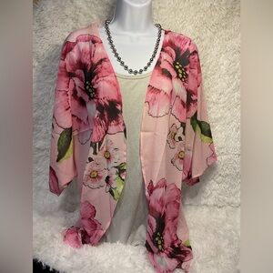 Sheer Floral Kimono